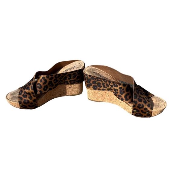 Lucky Brand Leopard Print Wedge Sandals - Picture 7 of 9